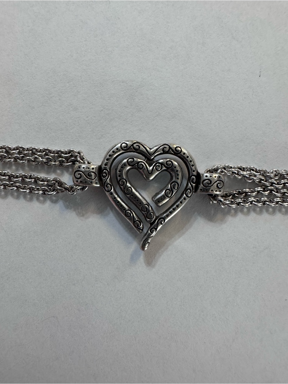 BRIGHTON Silver Heart Crystal Accent Women's Bracelet - Picture 4 of 5